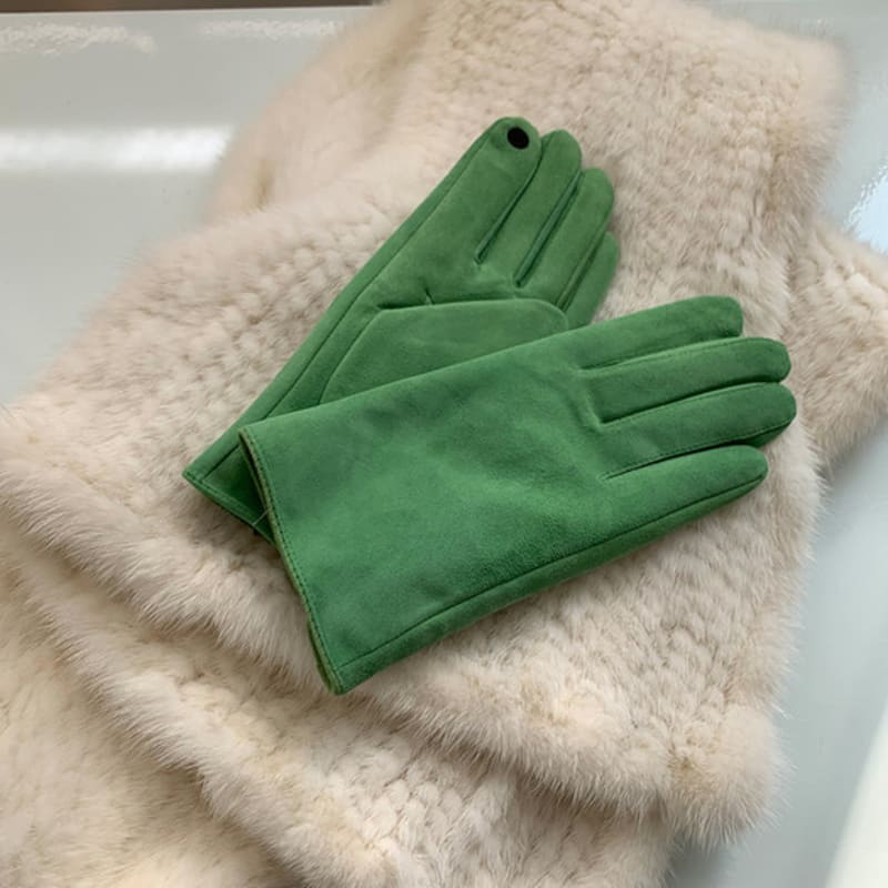 Marchen Women's Real Suede Gloves (12 Colors)