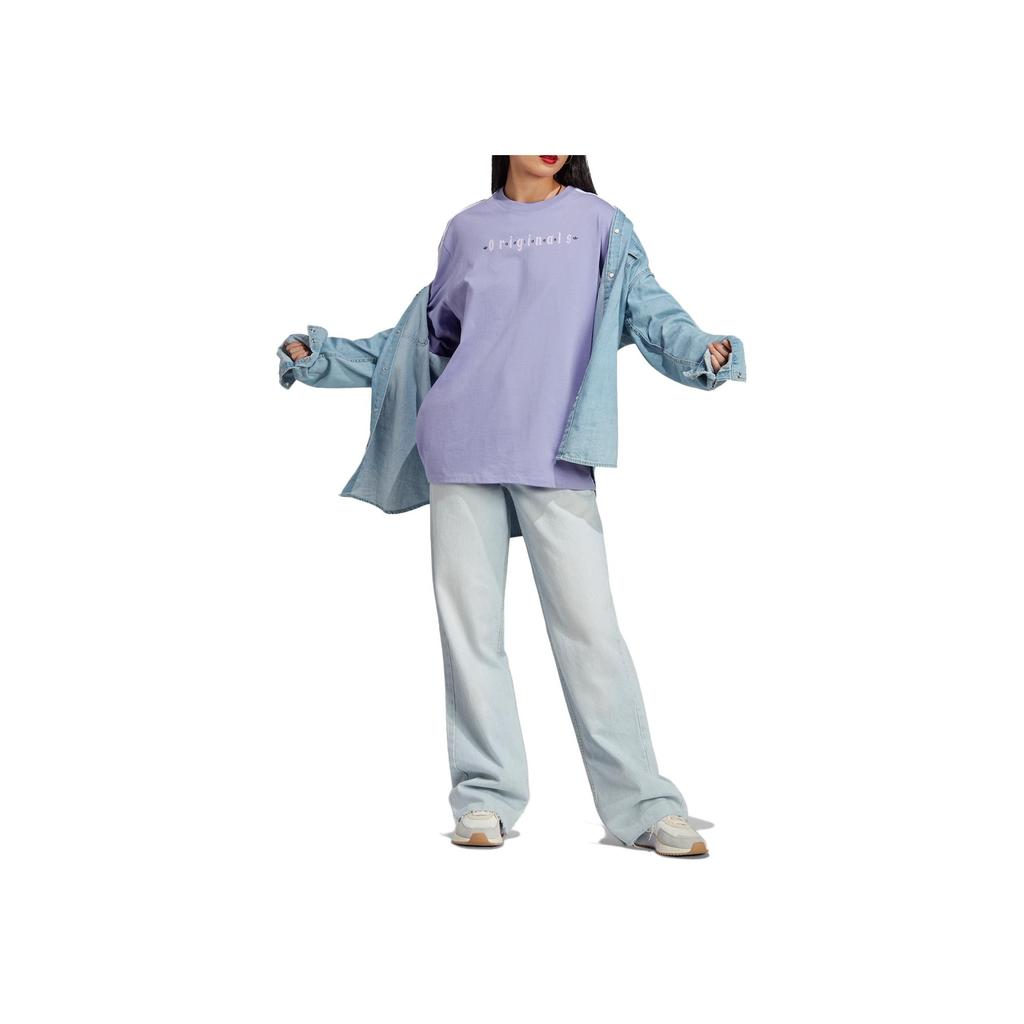 Adidas Originals Trefoil Oversized T-Shirt Women Tops Light-Purple IQ3401