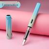 Refillable Ergonomic Fountain Pen for Students - Transparent Colored Plastic Design