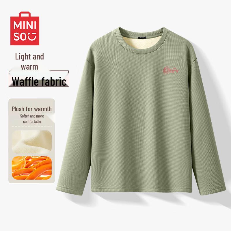MINISO Men s Waffle Knit Long-Sleeve T-Shirt 3XL