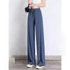 2025 Women's High Waist Wide Leg Ice Silk Pants - Spring/Summer Loose, Slimming, Floor-Length.