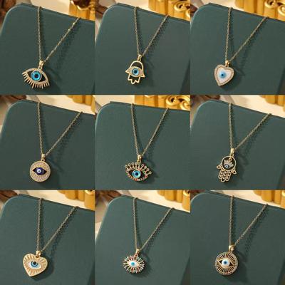 Popular Titanium Steel Blue Evil Eye Necklace for Women – Versatile and Personalized Clavicle Chain Jewelry