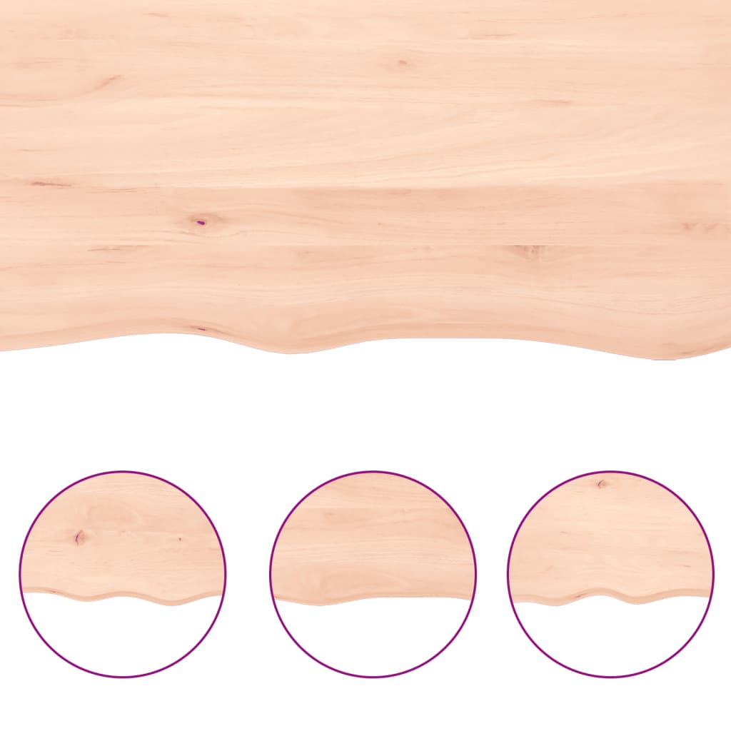 Vidaxl Blat Do Łazienki, 80X40X(2-4) Cm, Surowe, Lite Drewno
