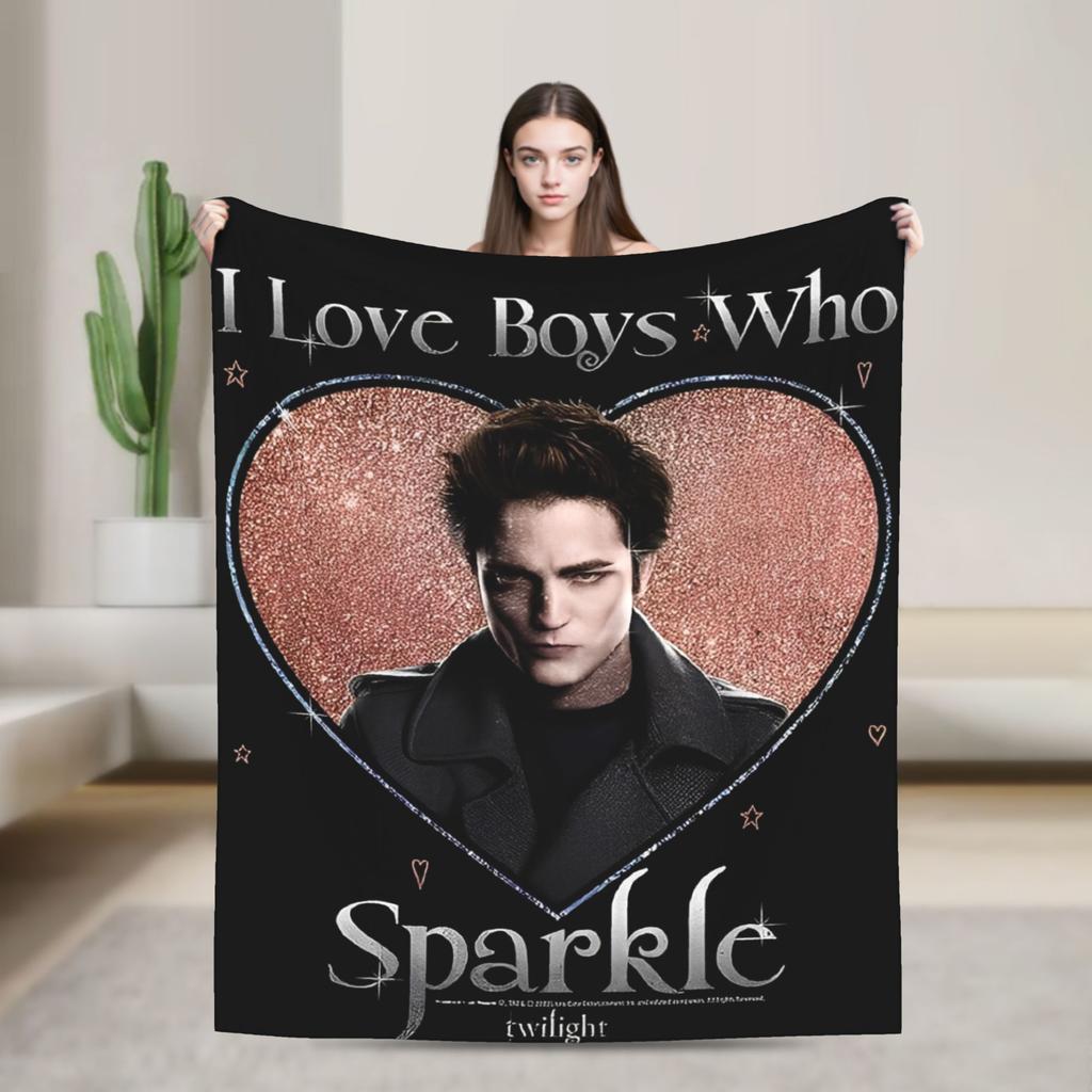 Twilight Ed and Bella Blanket Quality Super Warm Throw Blanket Winter Airplane Travel Home Decor Print Bedspread