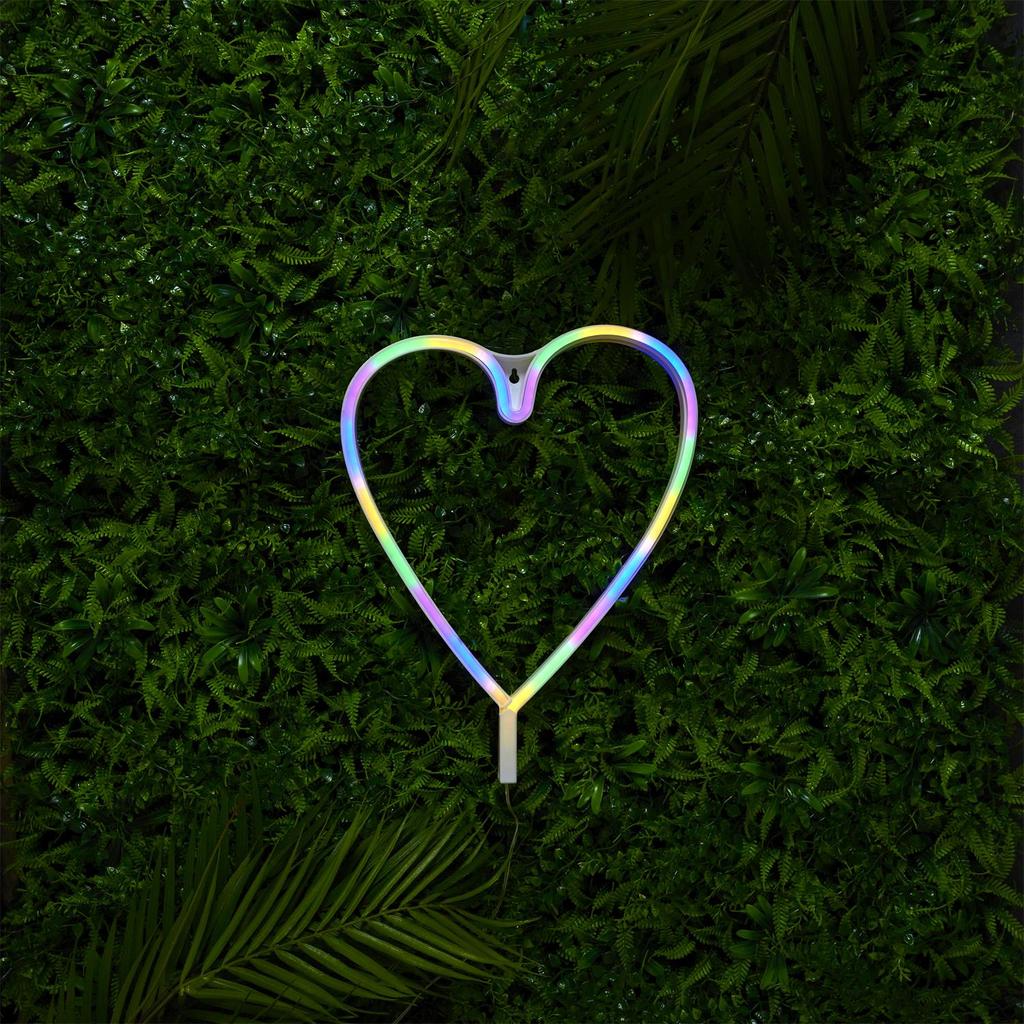 Heart-Shaped Neon Led Lamp White With Usb