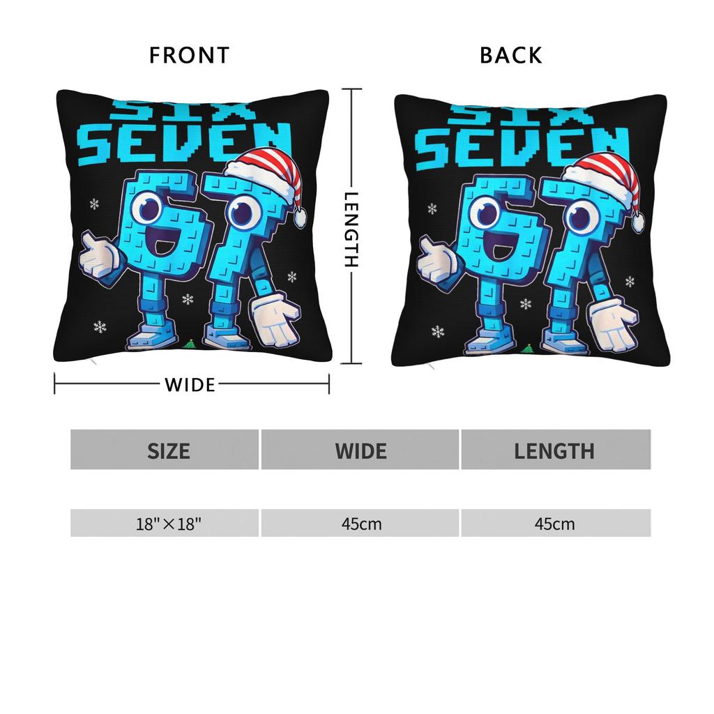 Kissenbezug 67 Six Seven Italienischer Hirnfraß Weihnachten Gaming Meme Niedlicher Kissenbezug für Hochzeitsfeier Heimdekor Kissenbezüge
