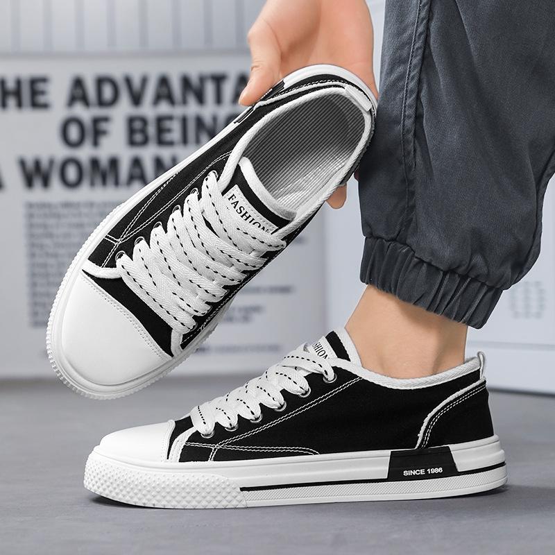 Classic Canvas Shoes Trend Versatile Fashion Men's Board Shoes Soft Sole Comfortable Summer New Breathable Mesh Student Shoes