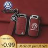 Für VOLKSWAGEN VW Metall Leder Auto Schlüsselhülle Abdeckung Halter Schale Anhänger Für VW Volkswagen Polo Tiguan Passat Golf Jetta Lavida Schlüsselanhänger