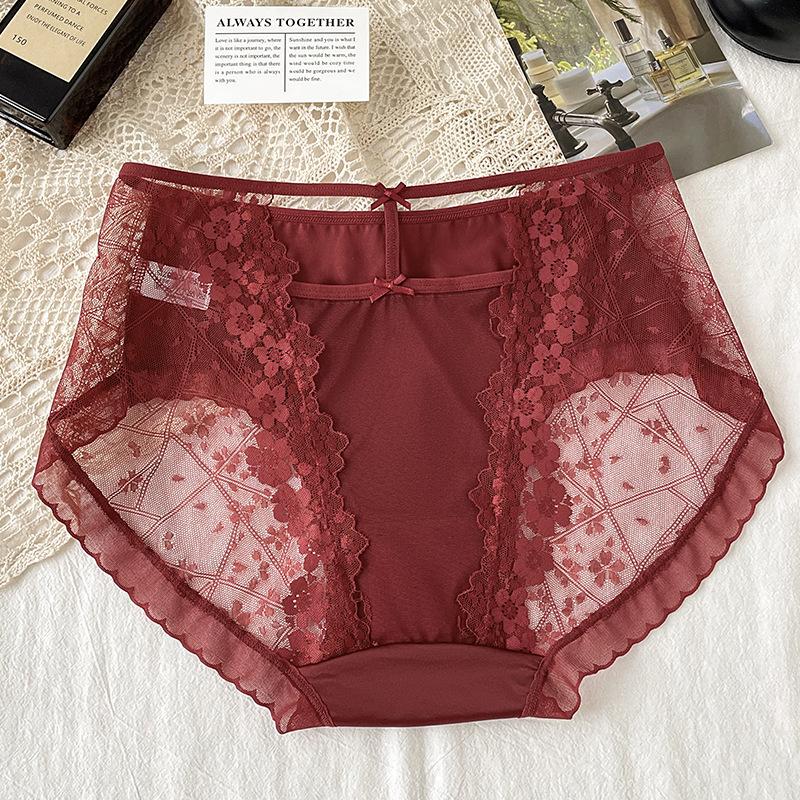 Women's Large Size Lace Comfortable Soft Hip Wrap Antibacterial Close Skin Underwear