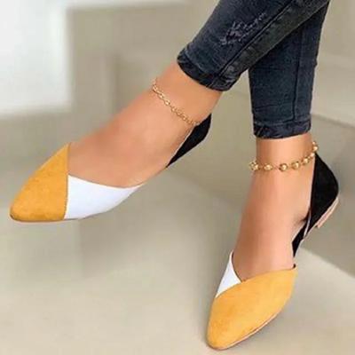Damen Freizeitschuhe Damen Mode Flache Sandalen Gemischte Farben Damen Slipper Spitzschuh Slipper Damen Büroschuhe Lässige Sandalen