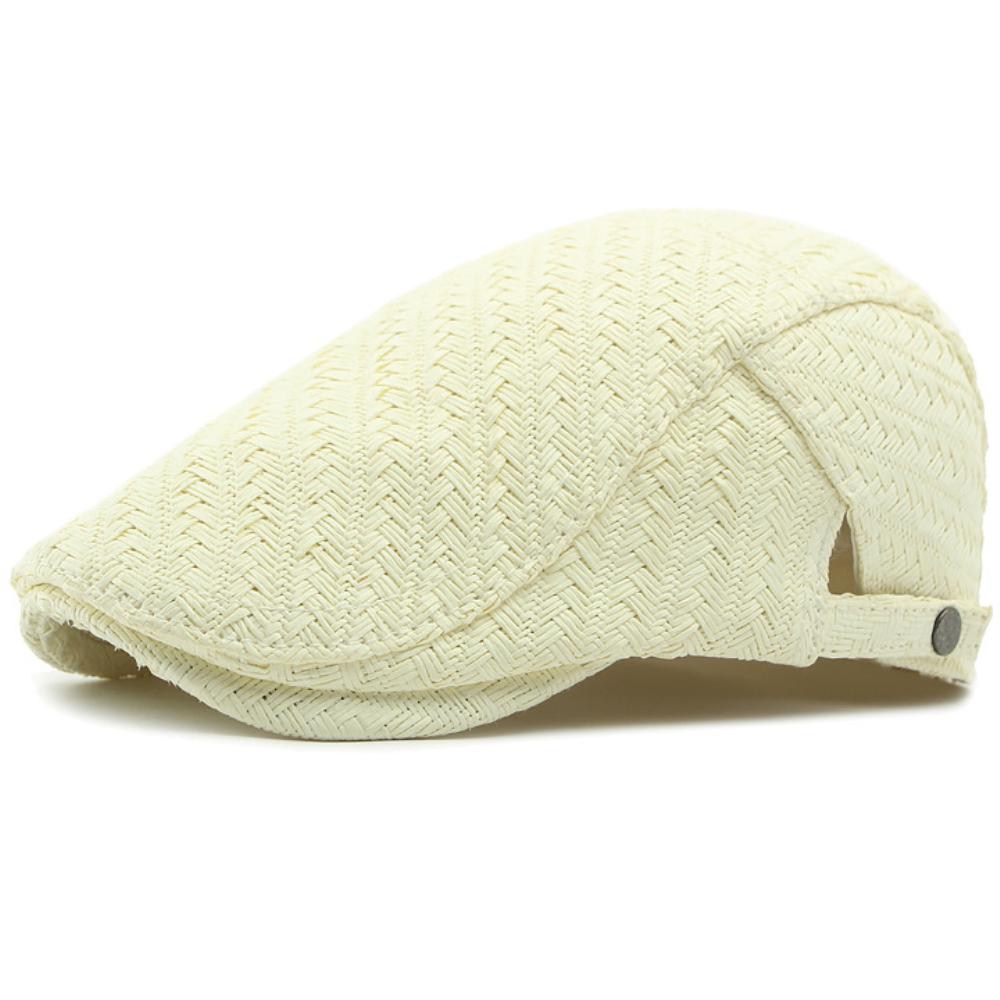 HT4831 Boinas para Hombre Mujer Primavera Verano Gorra de Sol Transpirable Sombrero Boina de Paja Masculino Femenino Ajustable Gorra Plana de Hiedra Boinas Vintage