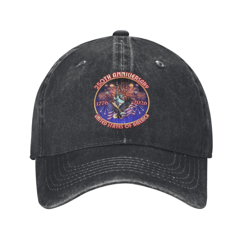 America Year Anniversary Printed Caps for Unisex Women Cotton Trucker Hat Lerisure Wear Baseball Cap Adjustable