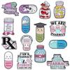 Creative Cartoon Pill Series Metal Brooch Set Whimsical Alphabet Pin Collection For Fashionable Accessory Lovers