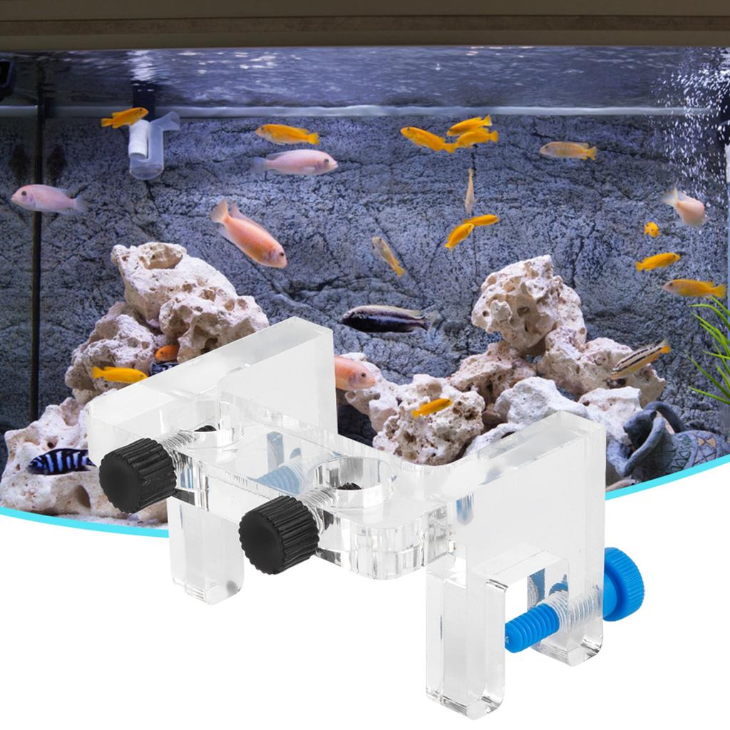 Transparent Acrylic Durable Aquarium Hose Holder Fixed Mount Fish Tank Probe Fixture Rack