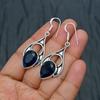 Blue Sapphire Gemstone Handmade 925 Sterling Silver Jewelry Earring