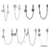 S925 Silver Black Safety Chain DIY Bracelet Accessories Fashion Jewelry Making Supplies for Girls