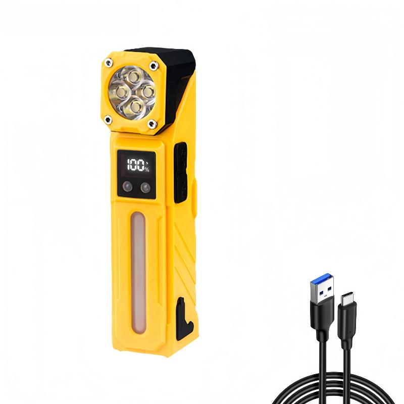 פנס פינתי נטען USB רב-תכליתי אור אווירה צבעוני פנס מגנטי, אור עבודה, פנס ראש, אופניים