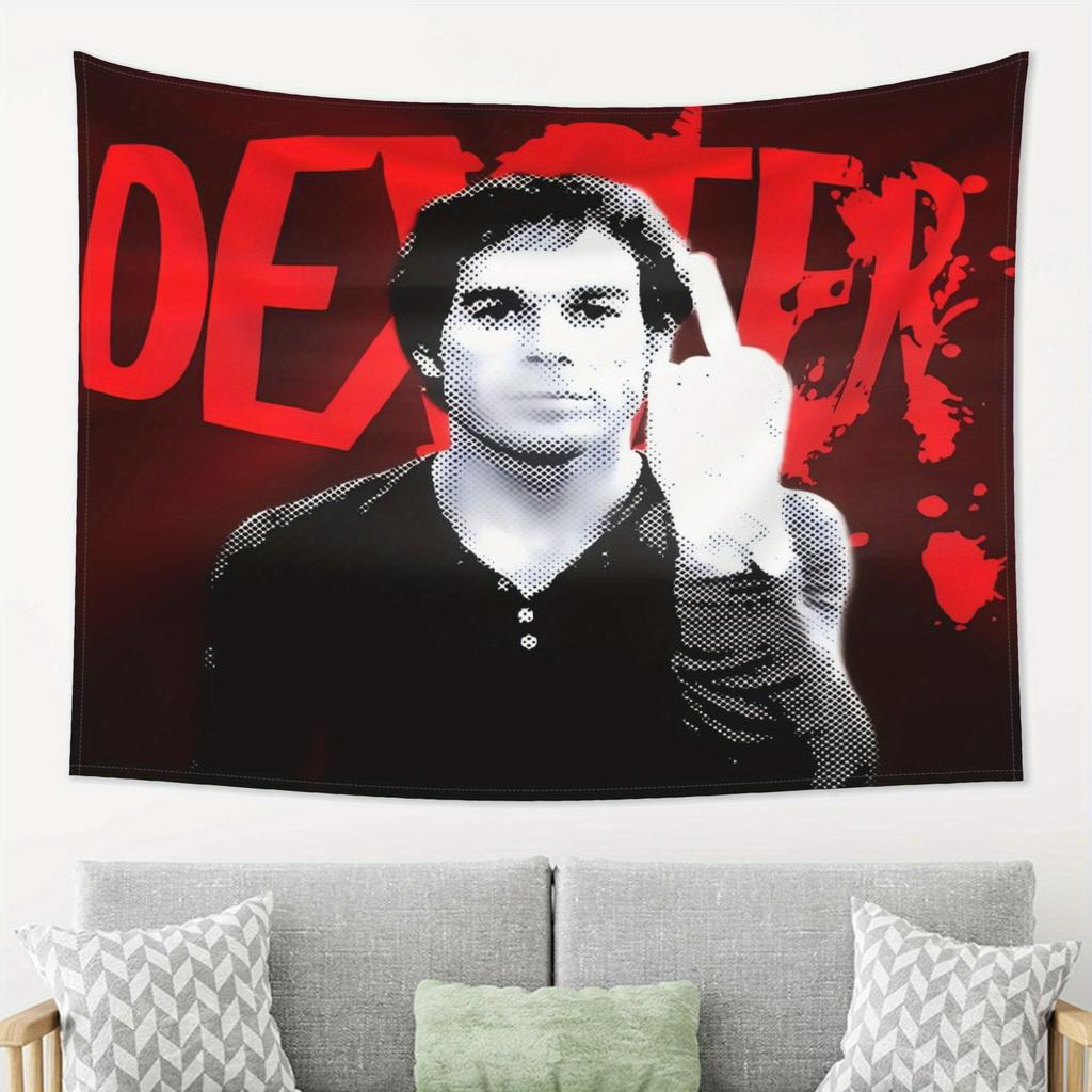 Patriotic Wall Hanging Tapestry of Roses and White Dogs American Flag Wall Hanging Cloth Dormitory Room Decoration Wallpaper Ban