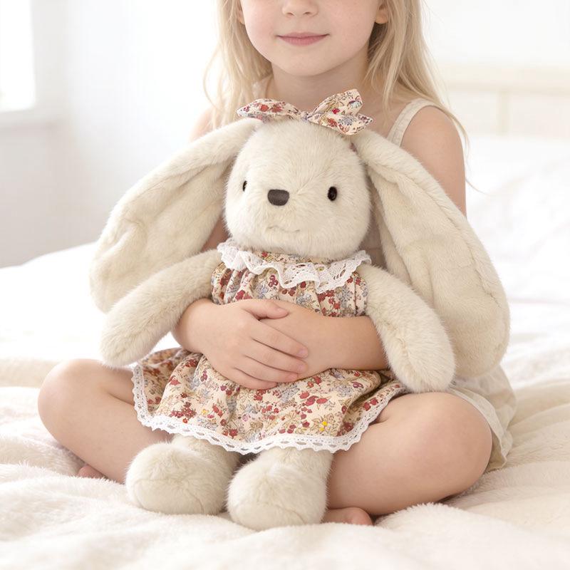 Three-Color Rabbit Plush Doll: Cute, Detachable, Soothing Toy for Kids & Girlfriends, Perfect Birthday Gift