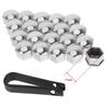 VERYUS 20Pcs 17mm Car Wheel Nut Cover Silver Alloy Wheel Nuts Bolt Caps Dust Cap Protection Anti-Rust Hub Screw Cover With Remov