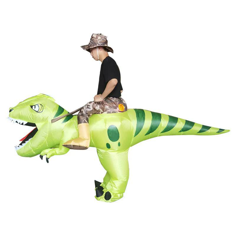 Inflatable Dinosaur Ride-On Costume for Kids - Halloween Parent-Child Activity Prop