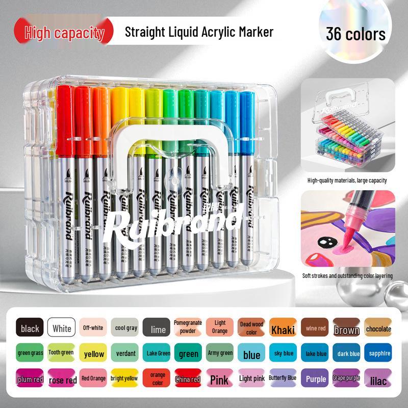 Vodotěsný a nepropíjející akrylový fix s měkkým hrotem pro děti - Vrstvitelná a omyvatelná vodová tužka pro výtvarnou výchovu na základní škole