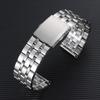 Wristband 18mm 20mm 22mm Stainless Steel Watch Bracelet Double Press Folding Buckle Strap for Men Silver Gold Metal Watch Band
