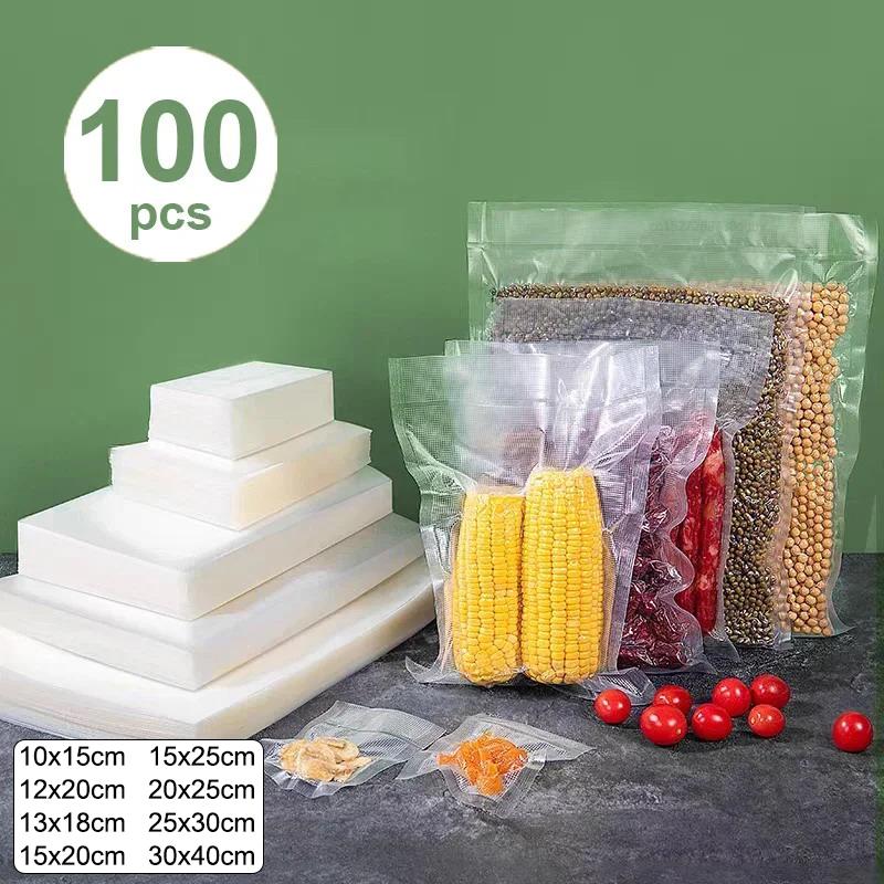 100Pcs Vacuum Bag Kitchen Food Vacuum Sealer Bag Thick 0.2Mm Storage Vacuum Packaging Bags Food Packing Bag