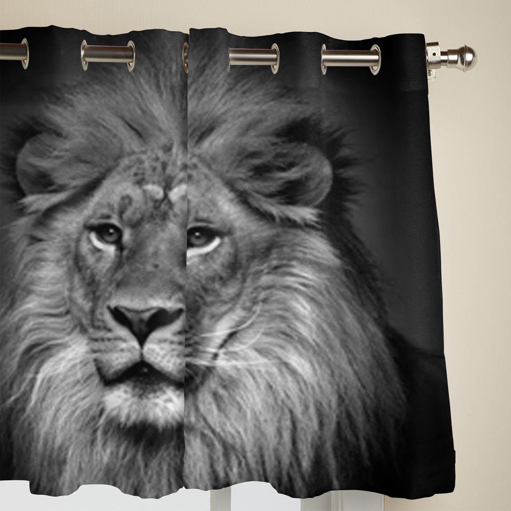 Animal Lion Window Curtain For Kids Room Home Blinds Curtains For Living Room Bedroom Window Drapes