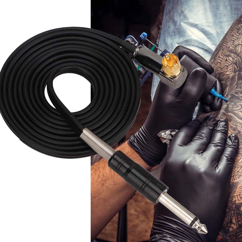 1.8m Soft Silicone Tattoo Right Angle   Connector Clip Cords for Tattoo Machines (Black)