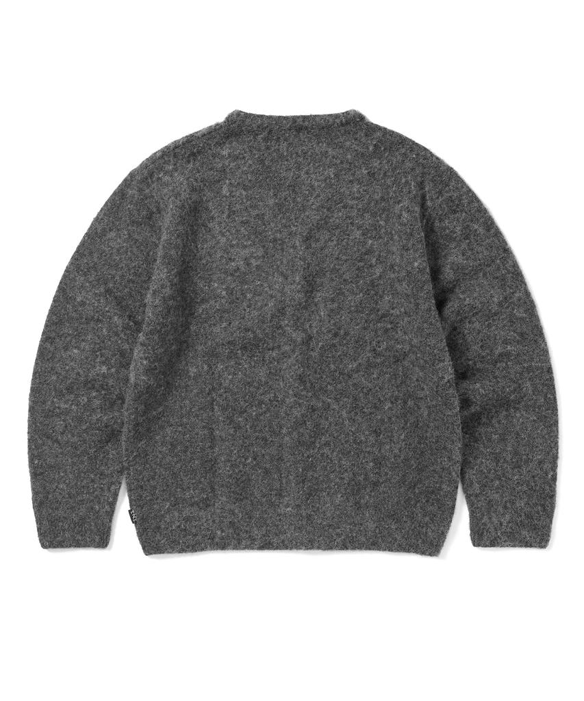 Thisisneverthat Hairy Knit Cardigan Charcoal