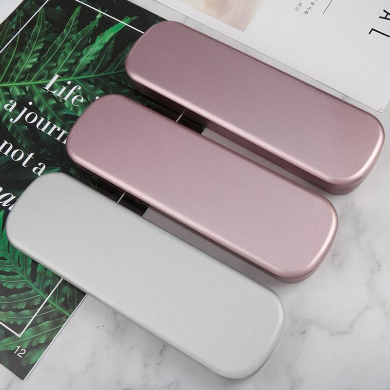 Mini Metal Pen Case with Cushion Pocket Hinged Tin Box Fountain Pen Holder for Students Office Women Men Business Travel