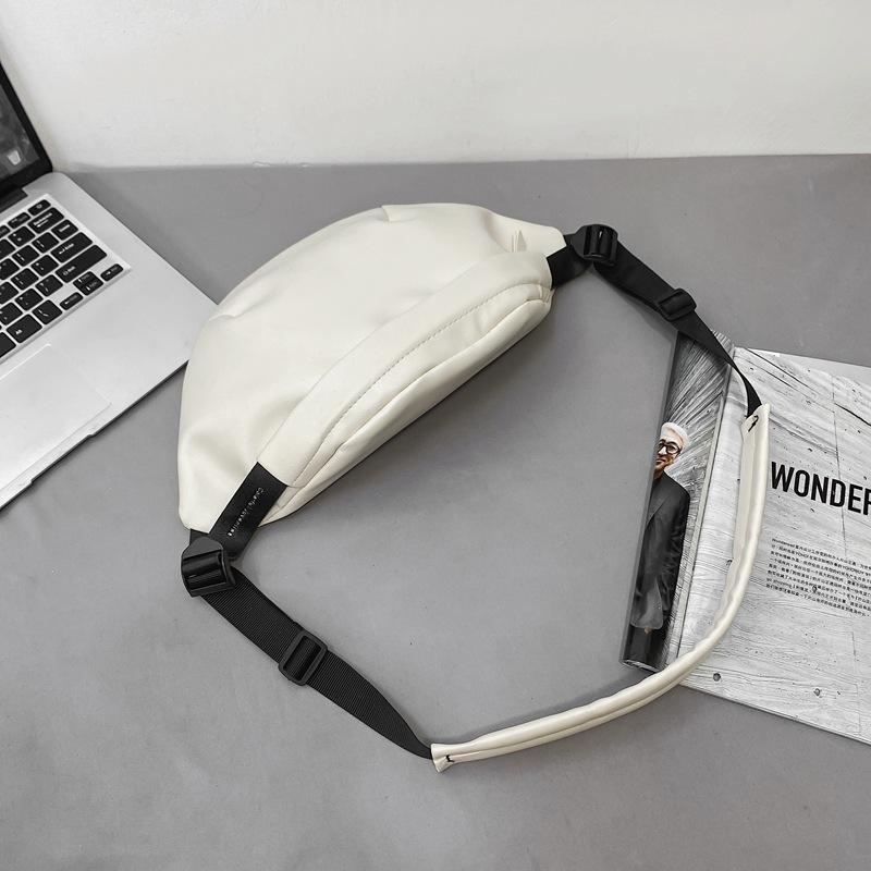 Breast Bag Women'S Fashion Pu Solid Color Couple Shoulder Bag Mori Trend Pleated Couple Messenger Bag Men