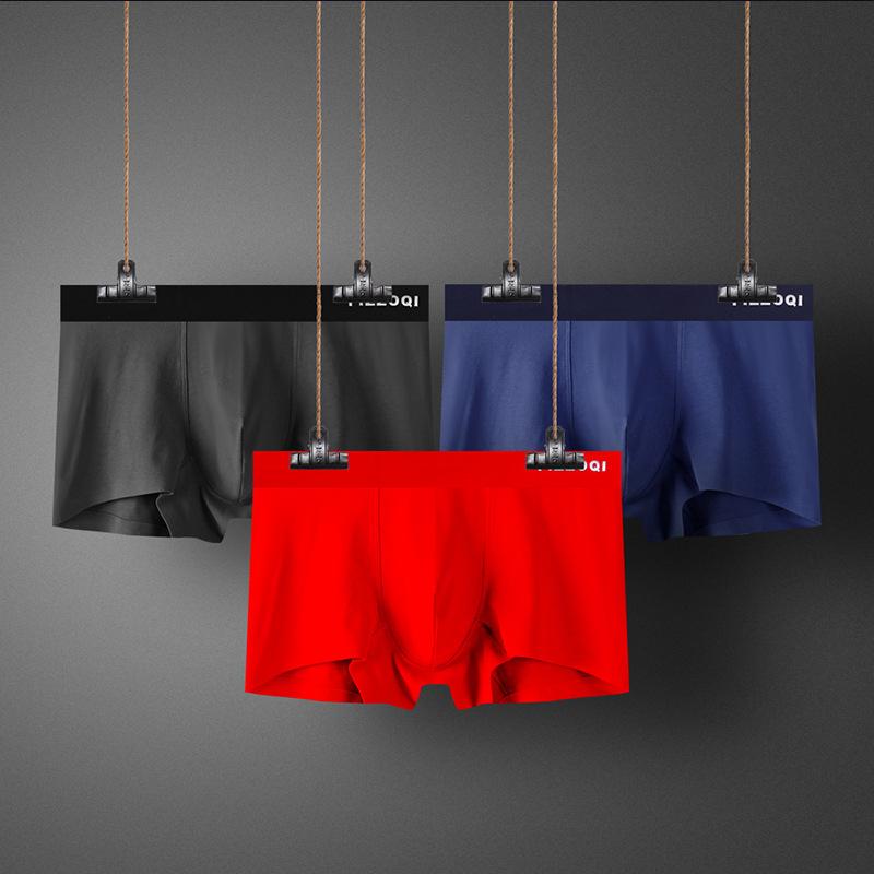 Men's Underwear Made of Cotton Breathable and Seamless Flat Corner Pants Youth Mid Waist Four Corner Pants