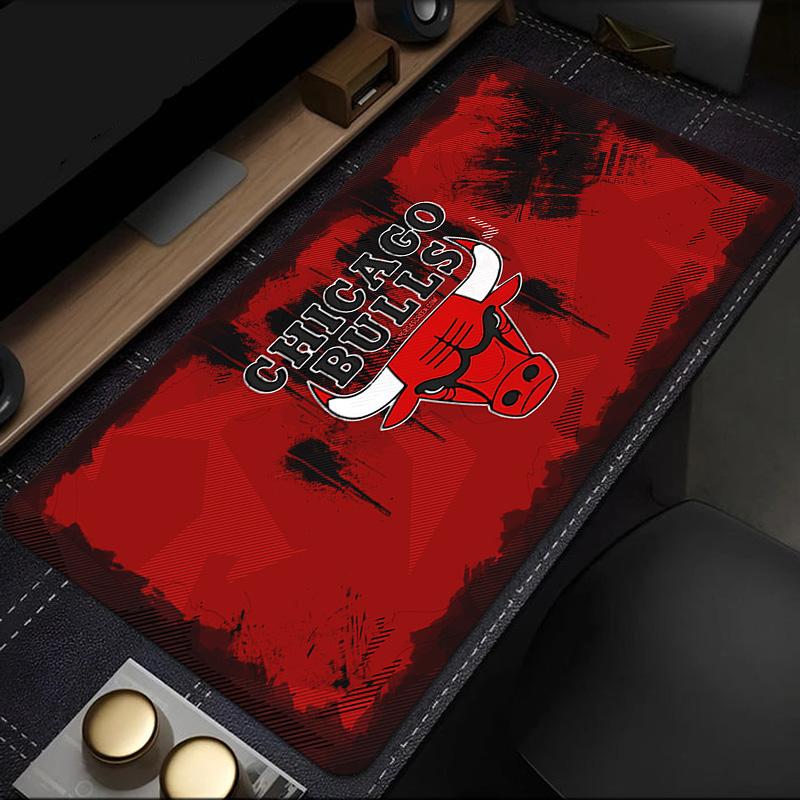 Tappetino per Mouse Logo Chicago Bulls, Base in Gomma, Tappetino per Mouse per Giocatori e Uso Ufficio, Scrivania da Gioco, Tappetino Facile da Pulire Regali di Natale per Fan