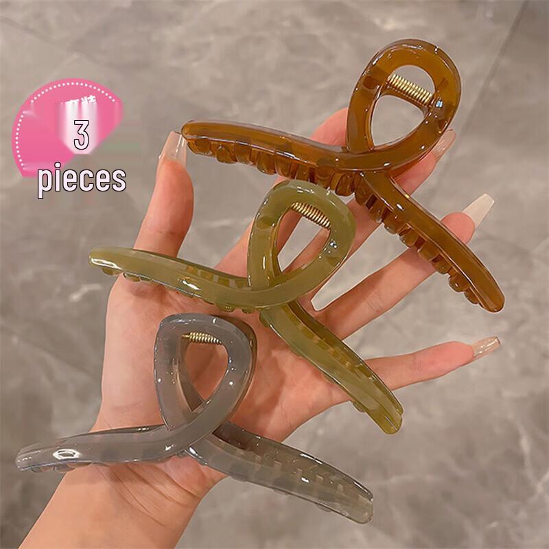 CHIMERA Elegant Large Acrylic Hair Claw Clip Set 3-piece set