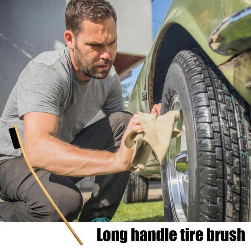 Car Wheel Tire Brush Utility Scrub Brush Long Handle Tire Brushes Wear Resistant Scrub Brush Long Handle Tire Cleaner For SUV
