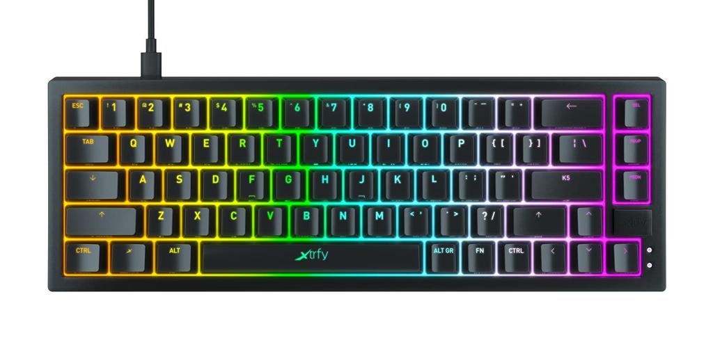 Xtrfy K5 Compact RGB Mechanical Gaming Keyboard US Layout 67 Keys Hot Swap Strip Super Scan Lubricated PCB Mount Distributor Guaranteed 701322 65%