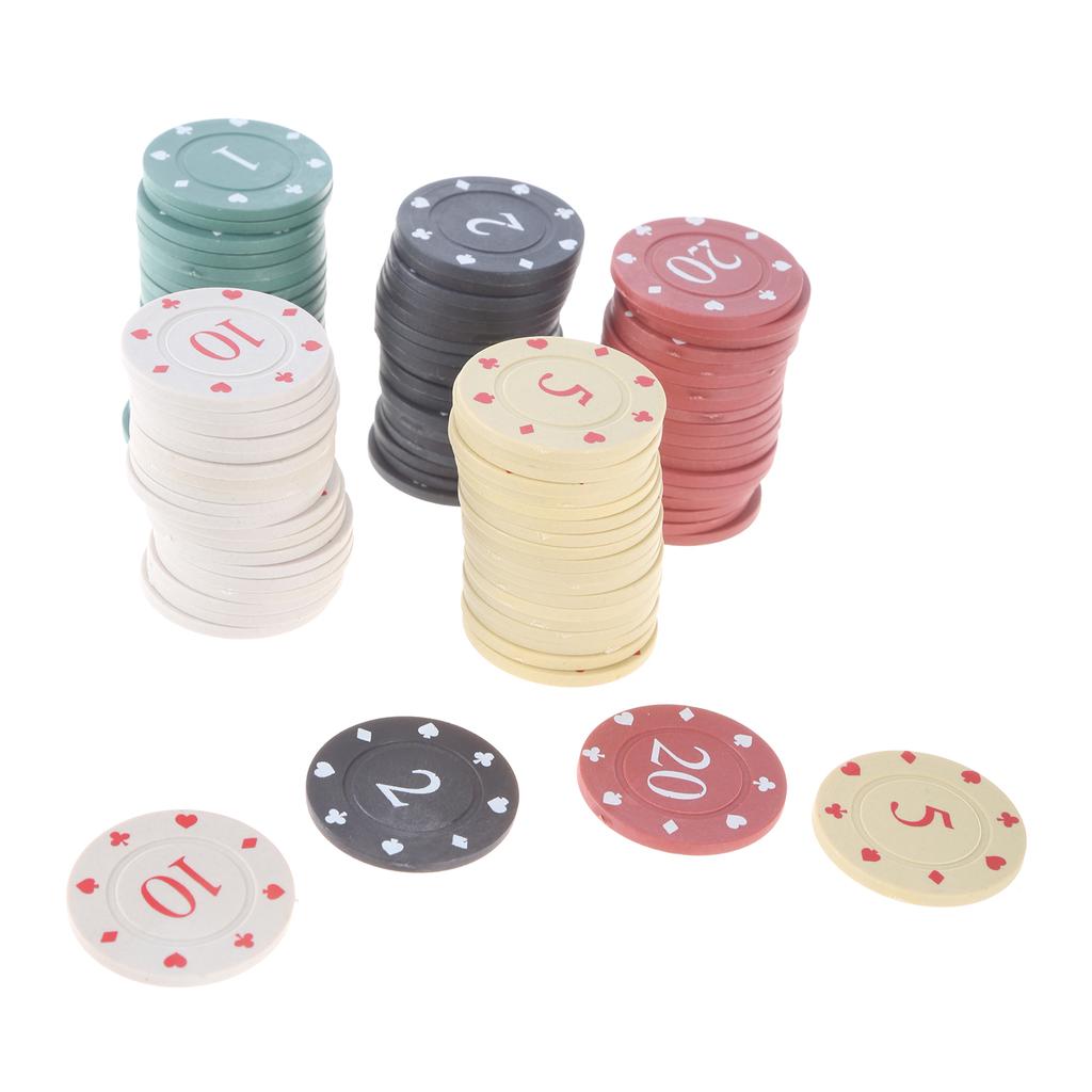 100Pcs Casino Poker Chip Game Chip Teaching Coin Plastic Counting Counters Poker Chip Small Learning Counters Chip