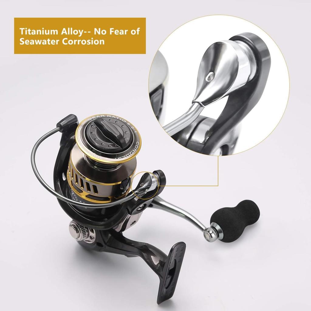 SANLIKE Spinning Long Eging Freshwater Saltwater Gear Ratio Max Drag Force 5000 Reel, Casting, Reel, Ultralight, & Fishing, 5.21/5.11, 15KG, 7+1BB,
