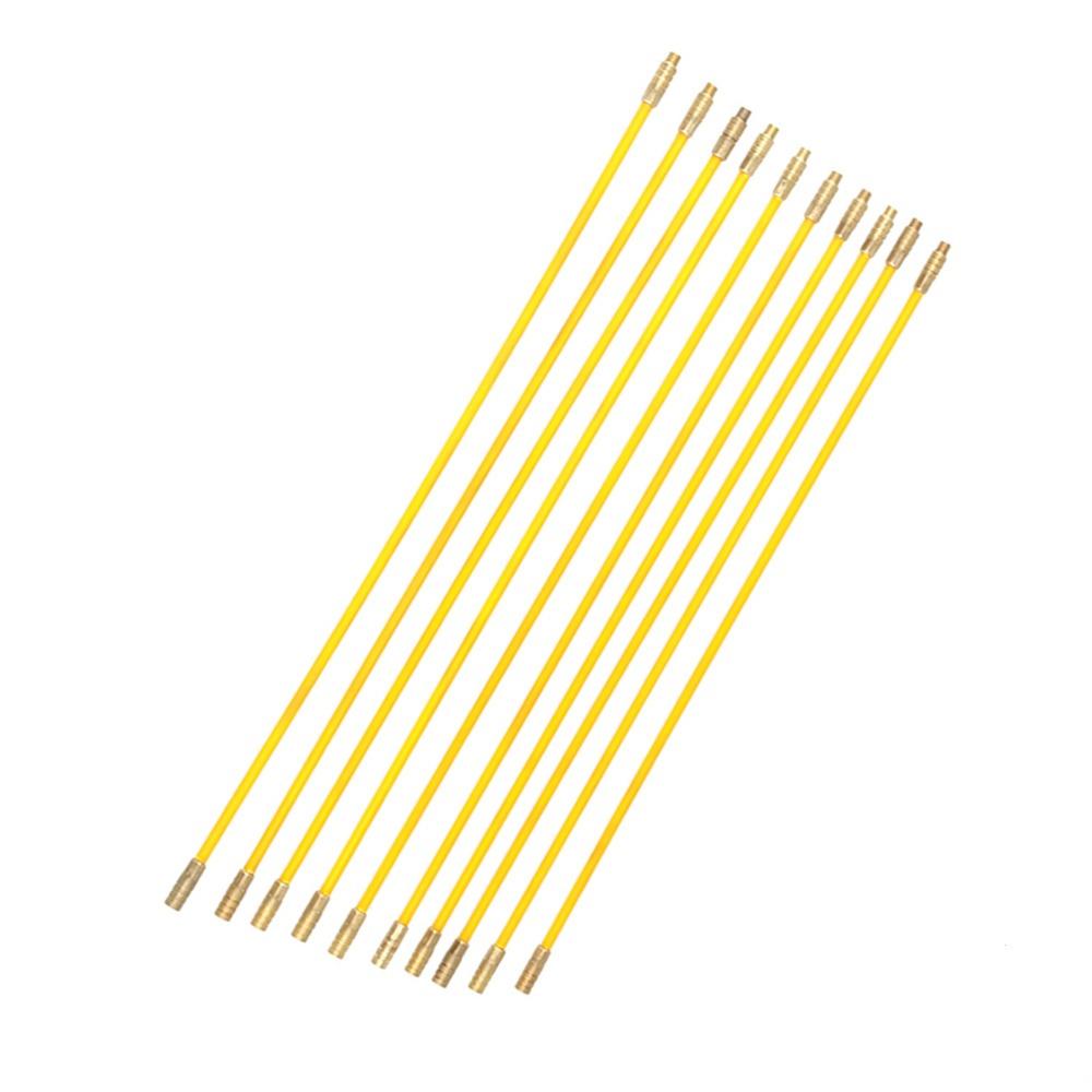 10PCS 4mm Running Wire Fiberglass Fish Tape Professional Tool Pull & Push Kit  Wire Running