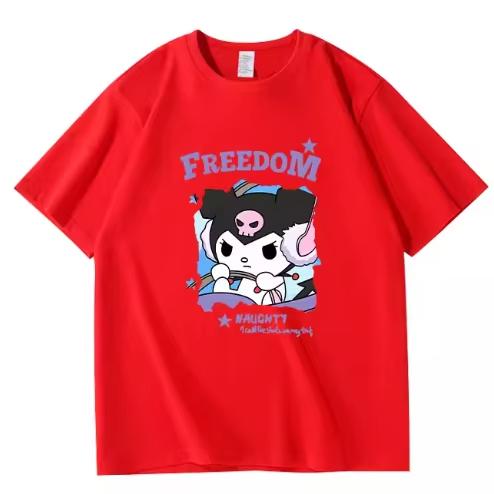 2026 Sanrio New Americanstyle Summer Kuromi Women Loose Fashionable and Comfortable Tshirt Hotselling Clothing S