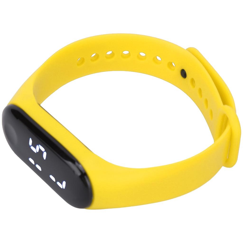 Digital Watch LED White Light Display Plastic Mirror Electronic Movement Silicone Strap Sports