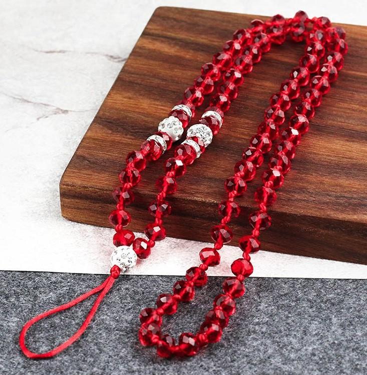 Hand Woven Crystal Chain Lanyard Mobile Phone Rope Pendant Long Neck Rope Pendant Female Record Label Universal