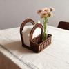 Decorative Imitation Rattan Napkin Holder Plastic Desktop Tissue Holder  for Home
