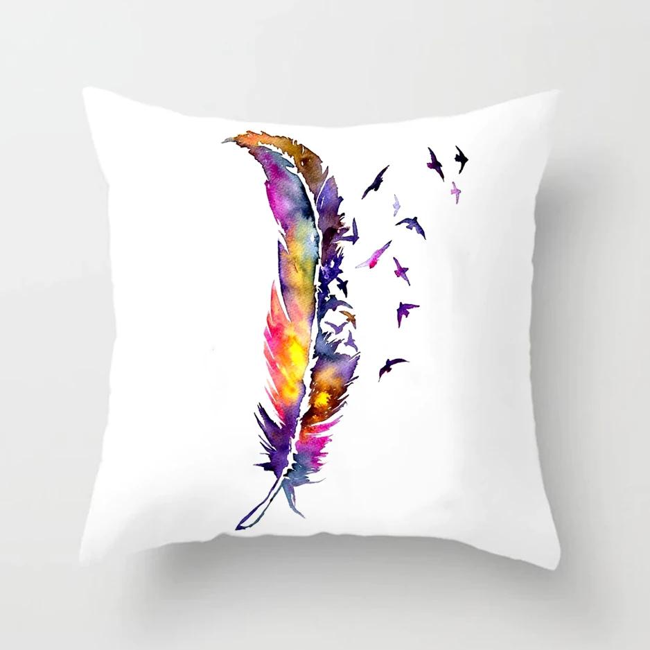

Bed Pillow Cover Home Decor Car Cushion Cute Feather Sofa 12x12Inch
