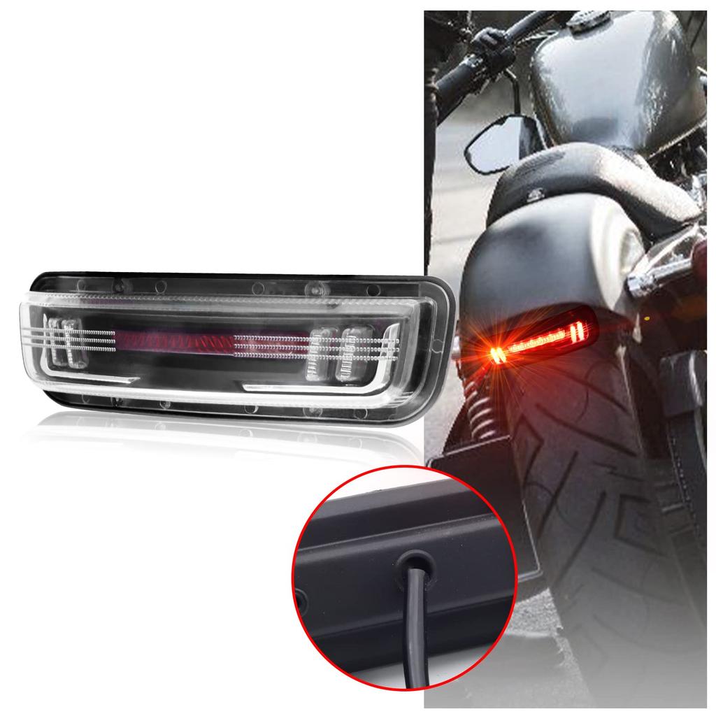 Led Motorcycle Brake Tail Light Amber Red Light Waterproof Universal Clear Lens