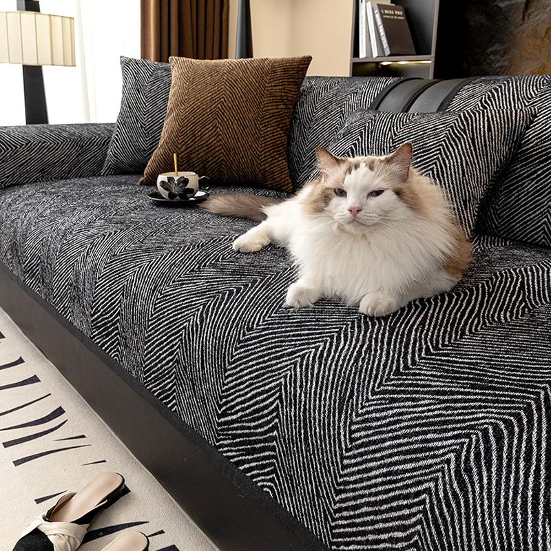 New High-end Chenille Sofa Cushion Four Season Universal Thickening Fixed Anti Slip Sofa Cushion For Living Room Decoration