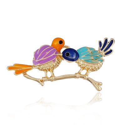 Kleurrijke Emaille Mussen Vogels Dieren Broche Speld Corsage Broches Mode Sieraden Accessoire