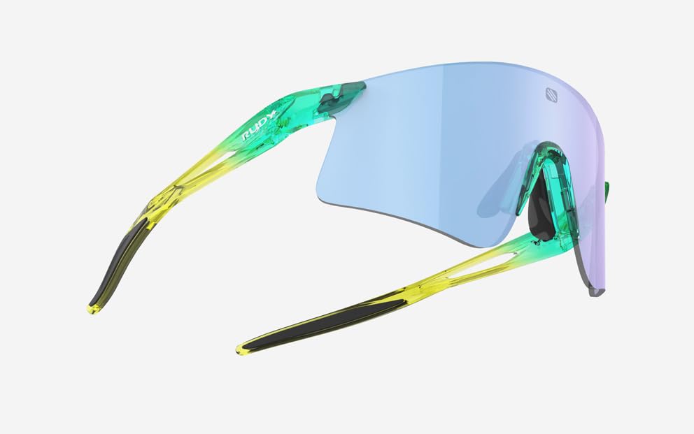 RUDY PROJECT Astral X Spring Edition Crystal Aquamarine with Apple Green Gloss Ice Sunglasses, Fade, Frame, Multi-Laser Lens, SP946881-0000